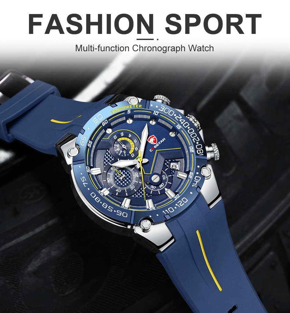 multifunctional, chronograph sports watch for men fashion 