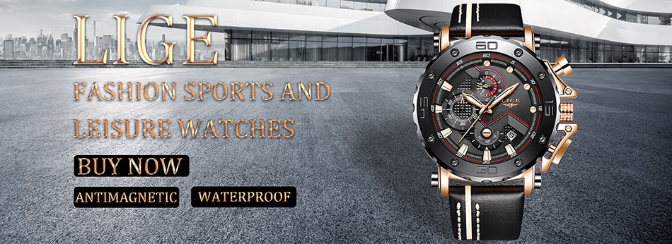 waterproof, stainless steel sports watch for men