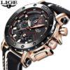 LIGE stainless steel, waterproof luxury designer watch