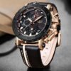 LIGE Gold Watch for men with box in black color