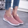Women's Slip On Sneakers-Women's Running Shoes-Light Pink Color