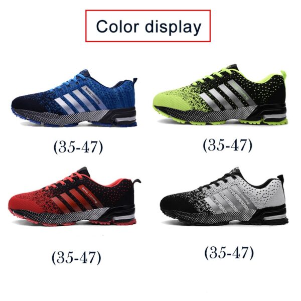 Sneakers Shoes for Men, Multicolor Lace-Up Shoes, Blue, Greer, Silver and Red Color