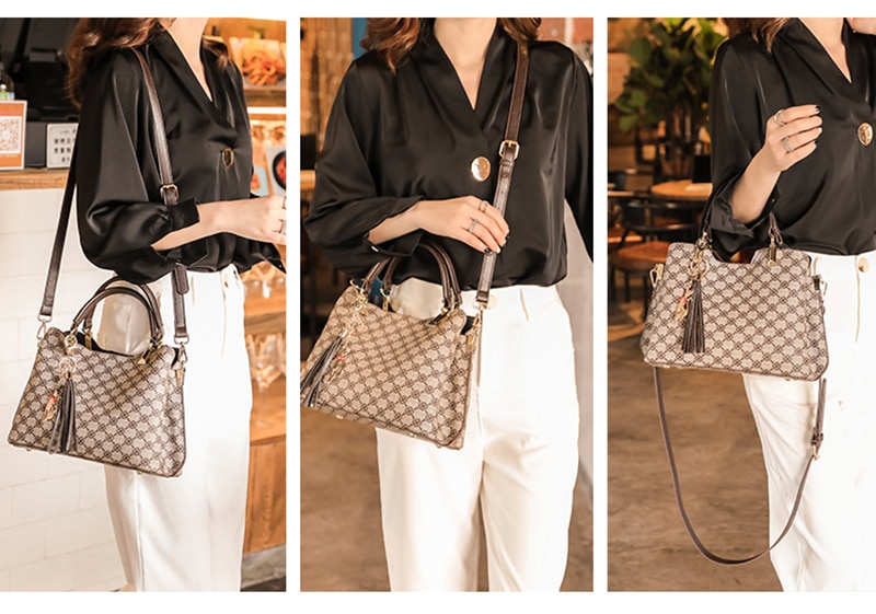 2021 Fashion Handbags for ladies | Brown Color Ladies Handbag Retro Design