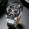 CURREN Watches for Men | Men's Luxury Watches - Best Men's Watches Brands Leather Wristwatch | Waterproof & Chronograph Watch Black & Silver Color
