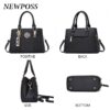 Newposs Ladies Handbags Brands - Multicolor PU Leather Shoulder Bag for Women on Sale