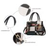 Valenkuci Brand Women’s Handbags, Plaid Material Shoulder Bag – Large Capacity and Multicolor Leather Handbag