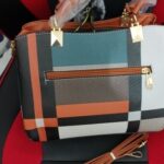 Valenkuci Brand Women's Handbags, Plaid Material Shoulder Bag - Large Capacity and Multicolor Leather Handbag