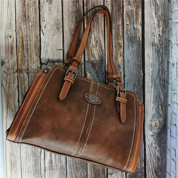 Large Capacity Vintage Shoulder Bags-Luxury Designer Handbag – IMYOK Women’s Vintage Shoulder Bag & Leather Handbags for Ladies Fashion Brown Color