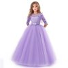 Teen Girls Princess Dress for Party and Wedding Dress - Long Sleeves, Lace Tulle Dress - Girls Party Frock and Gowns: Girl's Cloting and Shoes, Multi Color Free Shipping