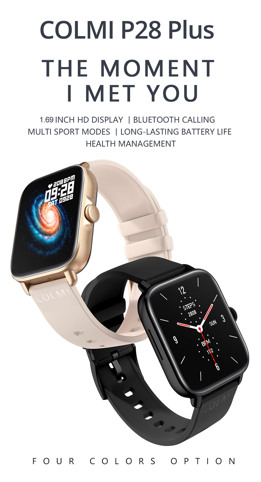 Android iOS Smartwatch | Bluetooth, Call, Waterproof, Sports Watch. Long Battery Life, Social Media Working. P28 Plus Watch 