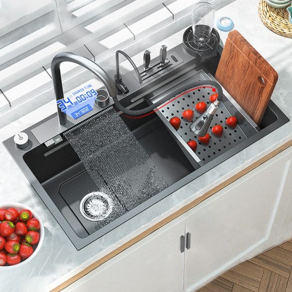 Large Capacity ADA Compliant kitchen wash basin sinks with Single Bowl, basket strainer, and soap dispenser. Round & Square Bowl,